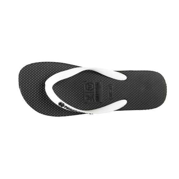 Philipp Plein Black/White Rubber Logo Print Flip Flops Shoes main image 4